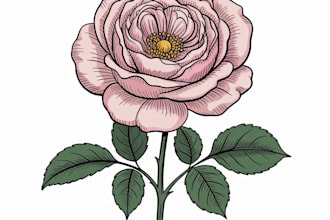 hand draw botanical illustration line art of plants, flowers