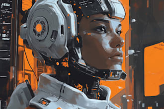 do a sci fi character illustration or sci fi