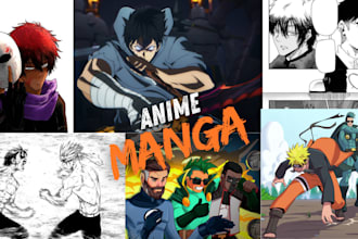 draw manga illustration for comic book artist, manhua, anime comic in any style