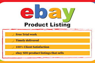 be your ebay lister for your ebay listing, ebay product listing, and ebay