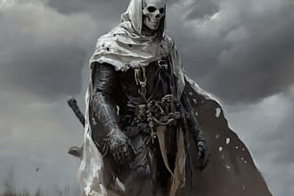 create a horror or fantasy dark character art