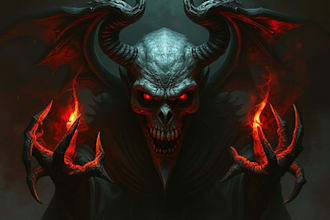 paint digital illustrations, dark art, fantasy characters