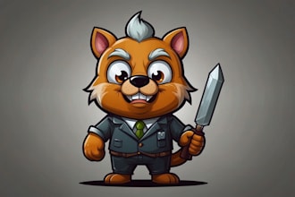 create a engaging cartoon mascot character logo design for your business