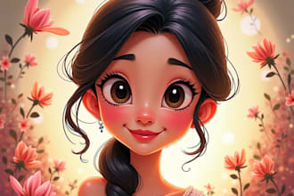 draw your pet portrait into cute disney style