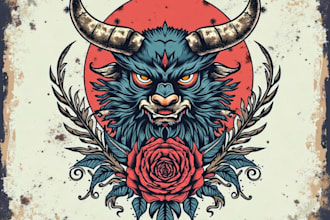 create any design in traditional tattoo or old school style