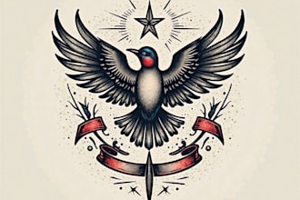 create awesome old school tattoo style design