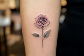 make a geometric realism in black and grey tattoo design