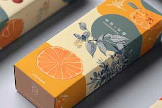 create elegant cosmetic product packaging design label