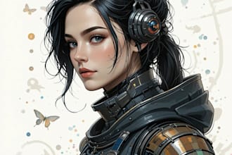 make sci fi character illustration or sci fi character art