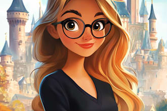 draw disney cartoon illustration for you