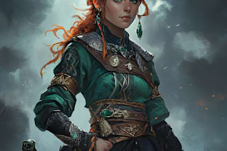 draw dnd character art or party, fantasy, scifi or creature