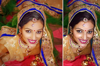do high end photoshop color grading retouching bg removal