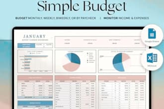 design your custome full automation excel google spreadsheet budget planner