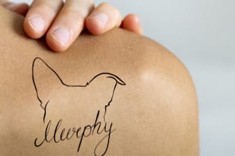 design a minimalist pet ear silhouette tattoo
