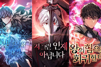 draw visual novel character light novel webtoon cover anime manga comic manhwa