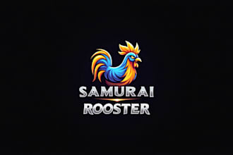 make an amazing samurai rooster mascot logo  in very short time