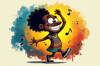 make a high quality african dance mascot logo for you in 12 hours