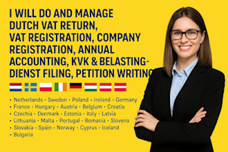 do and manage dutch vat return, annual accounting, kvk, belastingdienst filing