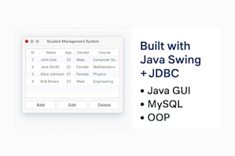 create java gui desktop apps with jdbc, mysql, and oop