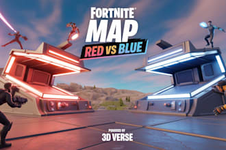 build red vs blue fortnite uefn map with 3d verse powers and full game mechanics