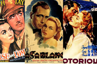 design vintage movie poster modern retro poster travel event music poster