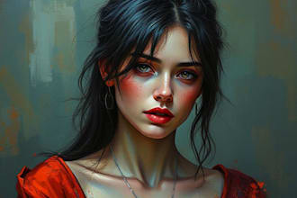 draw digital oil painting portrait