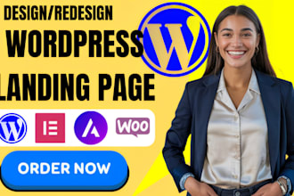 wordpress homepage design redesign, hero section, squeeze lading page, one page