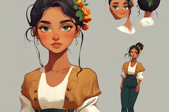 create simple stylized concept art of your rpg character for you