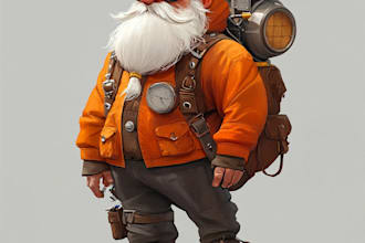 create 2d stylized character concept art for your game style