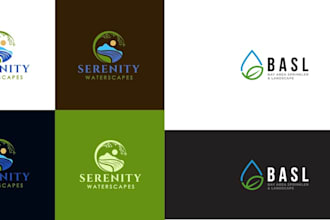 modern agriculture, landscape lawn care logo design