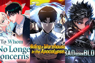draw webnovel comic anime manga light novel cover art design webtoon webcomic