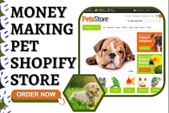design a professional pet shopify website pet care store