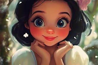 draw your pets into cute disney cartoon illustration
