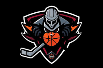 design hockey logo, gaming, sports, and basketball
