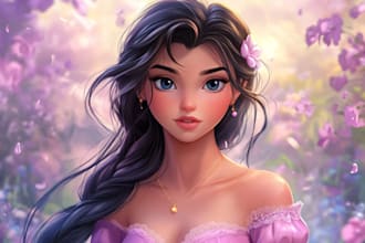 draw cartoon character portrait in disney style