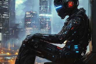 a sci fi character illustration or sci fi character