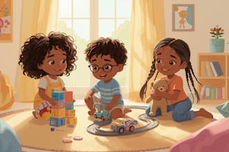 illustrate children storybook children picture book and kids story illustration