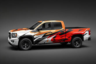 design a custom vehicle wrap, cars, pickups, trailers, etc
