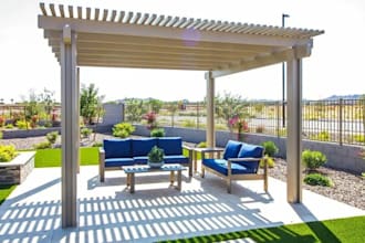 do landscape backyard design,  landscape patio pool outdoor rendering, 3d render