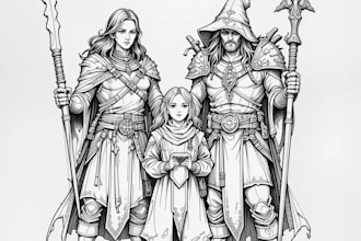 draw a dnd party and d and d character art illustration