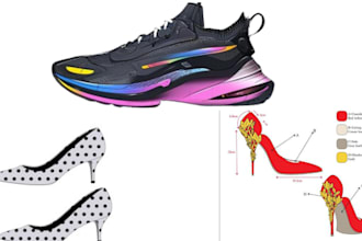design shoe tech pack design footwear sneaker design for manufacturing