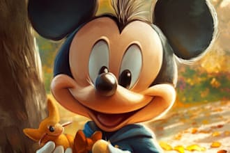 draw disney children cartoon illustration