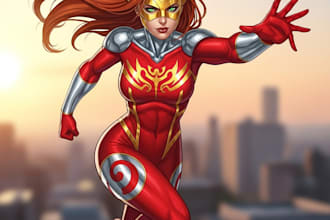 design superhero character design concept art for your comic