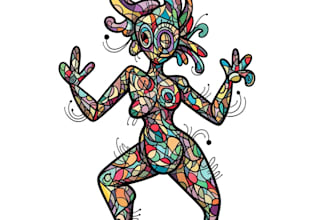 draw a digital abstract art illustration