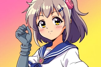 raw vintage retro anime character for pfp, fanart, and oc