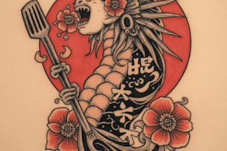 make a traditional japanese irezumi tattoo