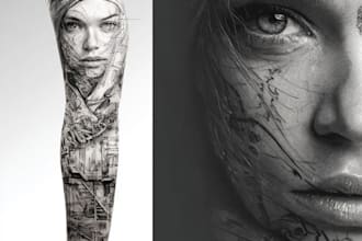 create custom tattoo design, tattoo sleeve