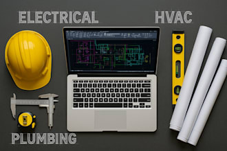 draw mep drawings, electrical, hvac and plumbing drawings
