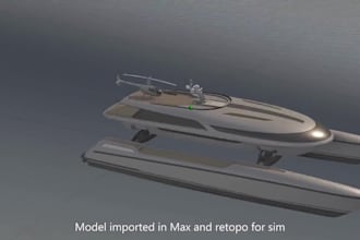 create stunning 3d yacht animation, 3d boat animation, 3d ship automotive design