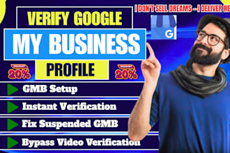do google my business profile verification, reinstate suspended gmb do gmb setup